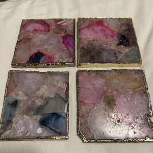 Purple Gilded Agate Coasters